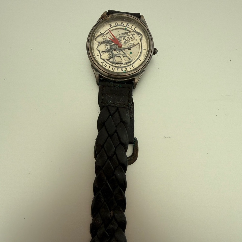 Vintage Fossil Limited Edition Collectible Watch Black Braided Band